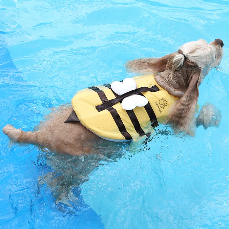 Summer Little Bee Dog Swimsuit - Dog Life Jacket ulasan dan harga