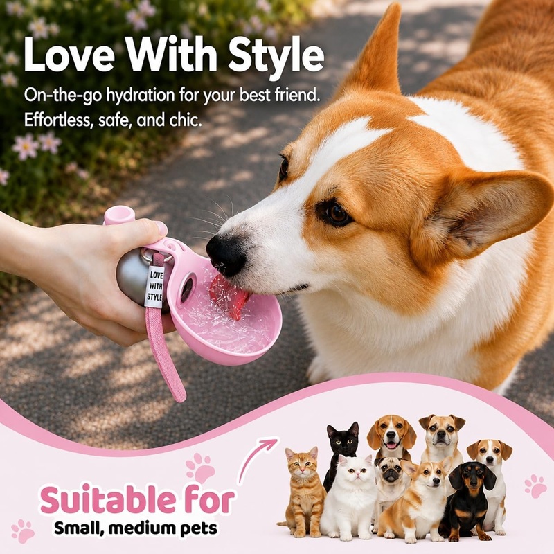 Dog Water Bottle Stainless Ste - Pet Supplies Coupon ulasan dan harga