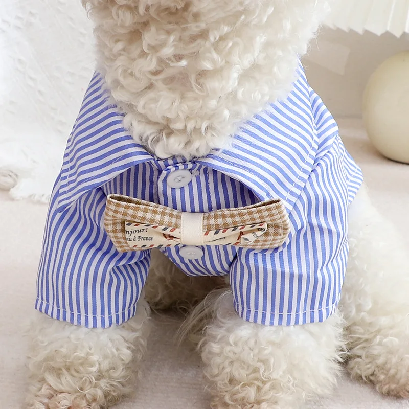 Dog Clothes Bowknot Striped Sh - Pet Supplies Co ulasan dan harga