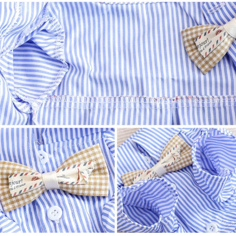 Dog Clothes Bowknot Striped Sh - Pet Supplies Co ulasan dan harga