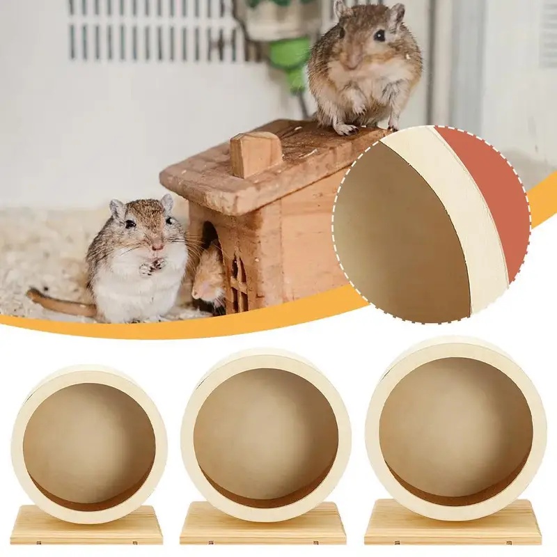 Mute Wooden Hamster Exercise W - Hamster Cage Wheel ulasan dan harga